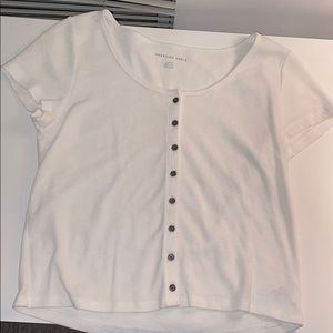 American Eagle White button down crop top